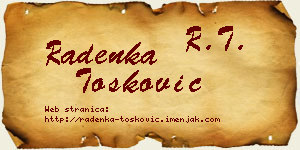 Radenka Tošković vizit kartica